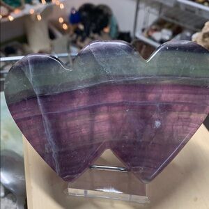 Vibrant Purple and Lavender Wavy Stone Sculpture
